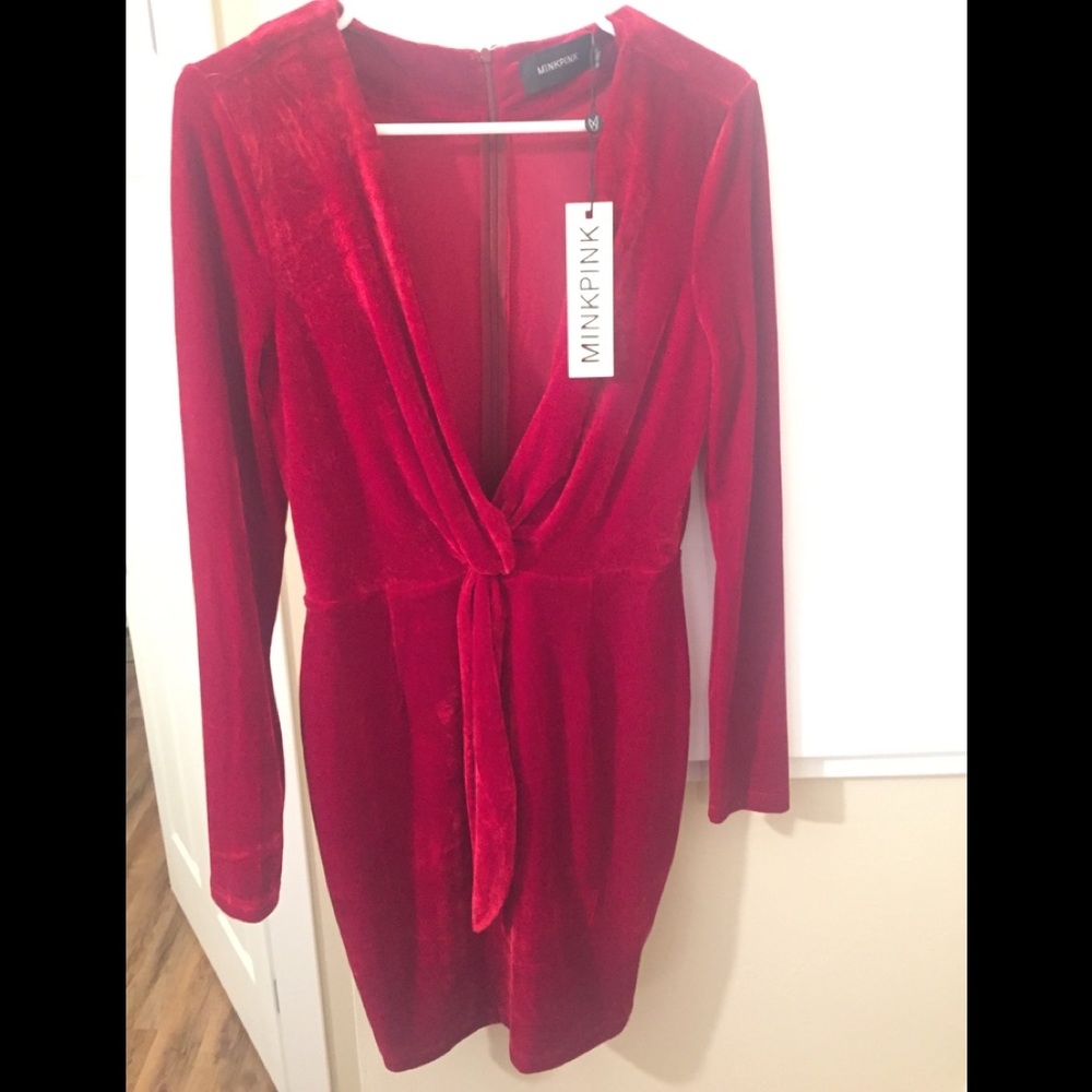 Midnight-hour Red velvet dress